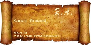 Rancz Armand névjegykártya